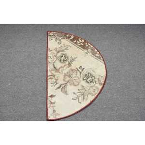 Vintage Rug, 2.5x1.5 ft Turkish Rug, <b>Brown</b> Red Southwestern <b>Wool</b> Rug - Product Image 3