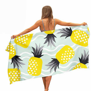Sublimation de haute qualité sans sable séchage rapide Portable impression numérique coloré fleur microfibre serviette de plage avec sac - Product Image 4