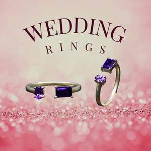 Wedding Wear 925 Sterling Silver <b>Gold</b> Plated Jewelry <b>Amethyst</b> Gemstone Women Wear Classic <b>Ring</b> - Product Image 2