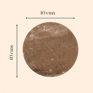 <b>Set</b> of <b>4</b> Brown <b>Marble</b> Stone Coasters <b>Round</b> Shape Decorative Coasters Handmade Coaster <b>for</b> Kitchen and <b>Dining</b> Use - Product Image 4