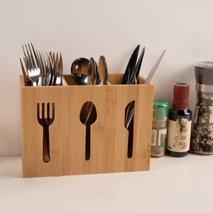 Porta Cubiertos de Bambú de 3 Compartimentos - Product Image 1