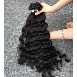 Meilleure vente de haute qualité 30 pouces extensions de cheveux vierges vietnamiennes pointe plate kératine profonde ondulée style ruban confortable machine - Product Image 1