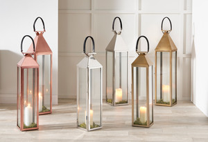 Candelabros de Metal y Vidrio Templado Hechos a Mano, Grandes, Color Oro Rosa, Modernos, para Decoración Navideña del Hogar - Product Image 4