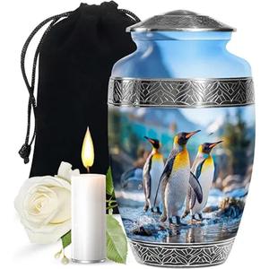 Vendedores calientes Urna hermosa para adultos Urnas de cenizas de cremación funeraria de artesanía de metal de alta calidad de exportador indio a bajo precio - Product Image 1