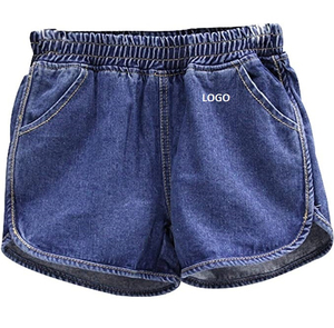 High Quality Canvas Denim Shorts Fashion High Waist Blue <b>Jeans</b> Casual Pants Elastic Waist <b>Drawstring</b> <b>Men</b> Denim Quick Dry - Product Image 3