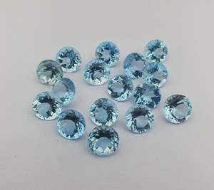 พลอยบุษราคัมสีฟ้าธรรมชาติชุดอัญมณีหลวม7ชิ้น10มม. 32ชิ้นตัดเหลี่ยมเพชรพลอยสำหรับทำเครื่องประดับสำหรับทำต่างหูจี้-ไวต่อความร้อน - Product Image 6