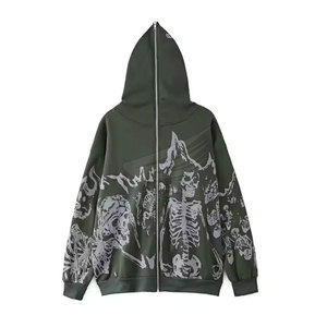 เสื้อฮู้ดมีซิปแบบเต็มใบหน้าเสื้อฮู้ดแบบมีซิปดีไซน์ใหม่ผ้าคอตตอน100% เกรดพรีเมี่ยมทำจากปากีสถาน - Product Image 6