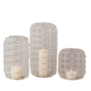 Silver Metal Wire Tea Light Candle Holders for Indoor Outdoor, Events, Parties and Wedding Decorations - Product Image 1