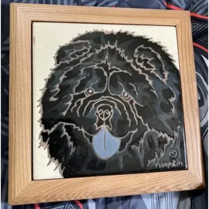 กระเบื้องเพ้นท์ลายฟักทอง Chow Chow Chow หายาก Guc ของตกแต่งแขวนผนังสำหรับสัตว์เลี้ยงสุนัข - Product Image 1