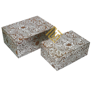 Cajas decorativas, artículo de regalo de hueso de cuerno más vendido, caja de fregona única, embalaje de logotipo personalizado, artículo de artesanía india, collar, joyería - Product Image 1