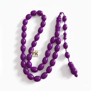 Chapelet de prière islamique vert, tasbih, misbaha, subha, chapelet, perles d'inquiétude, fait à la main, accessoire de méditation religieuse musulmane, résine - Product Image 4