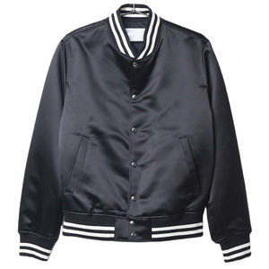 Blouson bombardier pour hommes avec logo brodé en satin de qualité supérieure en polyester brillant pour hommes Blouson de baseball Letterman Vêtements d'extérieur pour hommes USA - Product Image 1