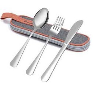 Juego de cubiertos de calidad superior de acero inoxidable Chapado en plata para niños con asa plegable Juego de cubiertos reales de lujo - Product Image 2