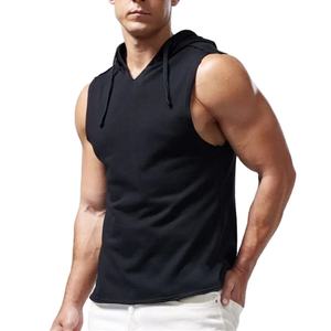 Summer <b>Men</b> Basketball Running Training <b>Hooded</b> Sleeveless Fitness <b>Top</b> Fashionable Loose Fast Drying Sports Breathable Knitted - Product Image 2
