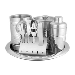 Kit bartender de barware de metal profesional personalizado más vendido con juego de coctelera de acero inoxidable de la India - Product Image 1