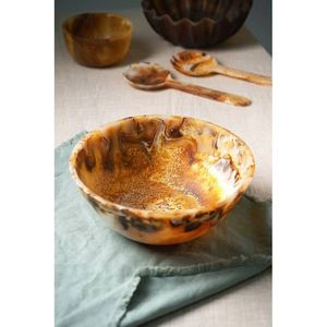 NATUREL Friendly Modern Fancy Round Big Size Resin Bols à fruits et à salade avec des bols de service faits à la main de qualité supérieure multicolore - Product Image 3