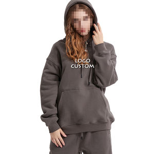 Pantalones de chándal de tejido de punto personalizables, conjunto con capucha, diseño de hombros caídos de gran tamaño, técnica informal lavada de invierno para pedidos a granel - Product Image 6