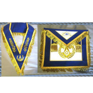 Maçonnique passé maître tablier brodé à la main et chaîne collier violet velours nouveau artisanat maçonnique MM maître maçons tablier de haute qualité - Product Image 2