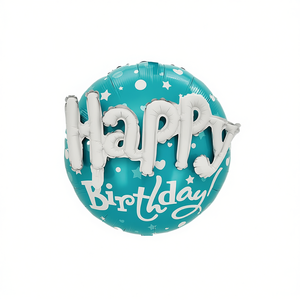 Palloncini in Foil 'Happy Birthday' Blu 56cm, Confezione da 12 Pezzi, Decorazioni per Feste - Product Image 2