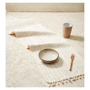 New Arrivals Multi Toned 100% Organic Cotton GOTS Certificate Most Popular Natural Wedding Customized <b>Table</b> <b>Runner</b> Unique Design - Product Image 5