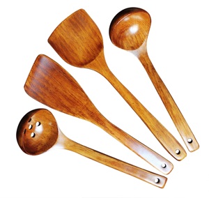 Handmade Unique Wooden Salad Tools Set of 2 Kitcheware <b>Items</b> Premium Wooden Utensils for Your Kitchen - Product Image 3