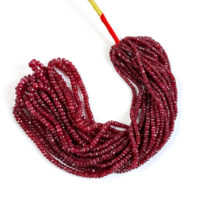 Perles de rubis longido naturelles facettées en forme de rondelle pour la fabrication de bijoux, 2,5-5 mm, pierres précieuses en vrac, perles de rubis, par le fabricant, en vrac