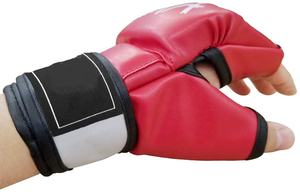 MMA <b>Gloves</b> for Kids Adults Punching Bag Boxing Sparring Grappling Half Finger Thick Padding Long Wrist Hook Loop Closure PU - Product Image 5