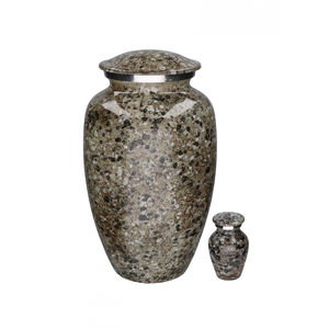 Urnes de crémation de 10.5 "de style américain durable en aluminium fini en métal fini accrocheur pour une utilisation funéraire de cendres humaines adultes - Product Image 1