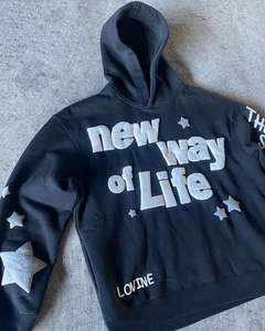 เสื้อมีฮู้ดระบายอากาศได้ดีน้ำหนักมากเสื้อมีฮู้ดพิมพ์ลายพัฟระดับพรีเมียมแบบกำหนดเอง2025 - Product Image 4