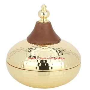 Tazón de fecha de Metal en tono plateado martillado moderno con luna creciente elegante plato de servir Eid de Ramadán islámico para decoración del hogar y regalos - Product Image 4