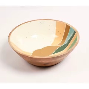 ชุดชามอาหารดีไซน์ล่าสุด งานแฮนด์เมด สวยงาม วัสดุไม้เคลือบอีนาเมล สำหรับเสิร์ฟอาหาร อุปกรณ์ครัว - Product Image 1