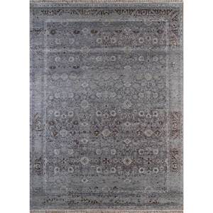 Viscaya Grey & <b>Black</b> Hand Knotted Afghan Wool <b>Rug</b> Medallion Pattern 9x12 Living Room Carpet for Teen Home Decorations - Product Image 1