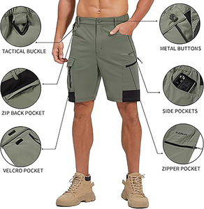 Pantalones cortos Cargo de secado rápido para hombre de alta calidad 2025, Jogger multibolsillo para golf, trabajo al aire libre y patrón sólido táctico OEM disponible - Product Image 1