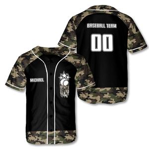 Venta caliente personalizada 100% poliéster Raglan béisbol Jersey botón abajo desgaste de fútbol con excelente comodidad y estilo - Product Image 4