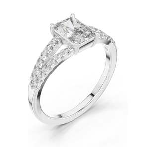 Bague de fiançailles en diamant de laboratoire taille princesse 0,29 CT, clarté VVS-VS EF, or 18 carats, 14 carats, 10 carats et argent 925, rose, jaune, blanc - Product Image 4