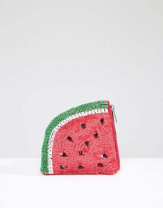 Porte-monnaie en toile bleue fait main avec broderie de perles en forme d'œil maléfique, forme rectangulaire - Product Image 2