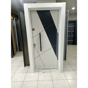 Portes Extérieures Modernes en Acier Cuivré de Haute Qualité pour Villa de Luxe et Appartement Entrée Principale avec Finition Pierre - Product Image 1