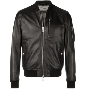 Nueva chaqueta de cuero informal Vintage abrigo hombres primavera traje diseño Motor Biker bolsillo PU chaqueta de cuero - Product Image 1