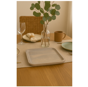 Plato de servicio de madera de alta calidad de latón AK en plato moderno de color madera de roble natural para uso en restaurantes y hoteles - Product Image 1