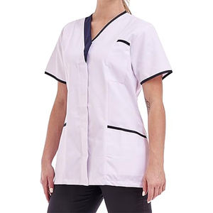 Uniforme de Hospital Personalizado al por Mayor para Hombres, Uniforme de Enfermería, Blusa con Cuello Camisero, Ribete Blanco, Túnica de Enfermera para el Cuidado de la Salud - Product Image 2