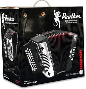 มาใหม่หีบเพลง Panther 3แถว Diatonic accordion (สีดำ) - Product Image 1