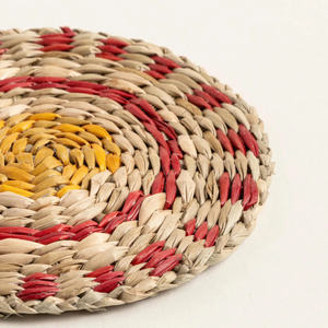 Posavasos de Ratán con Diseño de Diamantes para Bebidas, Posavasos Redondo Tejido a Mano, Posavasos de Café Artesanal de Ratán - Product Image 3