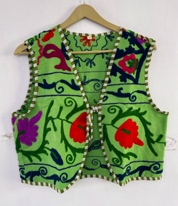 Último diseño estilo bohemio festivo Suzani chaleco para damas Suzani bordado chaleco señoras chaqueta - Product Image 2