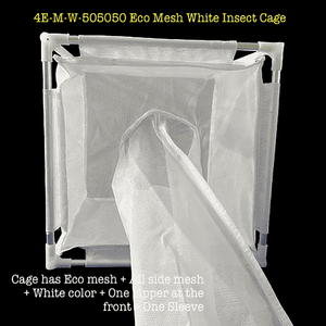 Jaula de Cría de Insectos Ecológica 4E-M-W-505050 Blanca, Terrario Plegable de Malla Sólida, Bandeja de Plástico Simple, Reptiles, Poliéster - Product Image 1