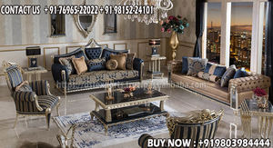 Nuevo Juego de Muebles de Sala de Estar Estilo Barroco Francés, Juego de Sofás de Diseño con Perlas, Estilo Real, Tallado a Mano, EE. UU. - Product Image 5