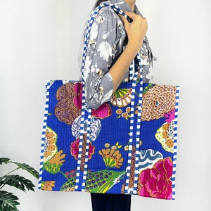 Blue Fruit Print Women's Quilted Shoulder <b>Tote</b> Handbag Eco-Friendly Versatile Cotton Accessory Fashionable <b>Canvas</b> <b>Bag</b> - Product Image 2