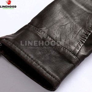Logo personnalisé Veste en cuir de vache de haute qualité pour homme avec col montant Vêtements tendance pour homme - Product Image 6