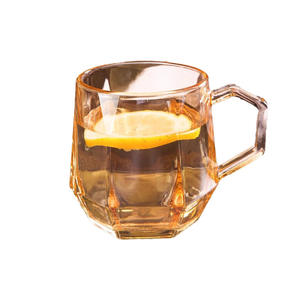 Ménage haut niveau de détection chambre lumière style de luxe avec poignée six diamant coin tasse en verre lait café jus tasses - Product Image 1