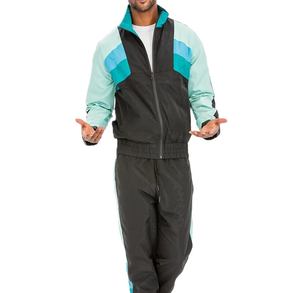 Chándal de nailon de diseño personalizado multicolor, conjuntos de hombre sublimados al por mayor, chándal deportivo de nailon de dos piezas, chándal - Product Image 6