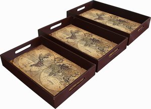 Meilleures ventes de plateaux de service en bois poli hôtels de haute qualité restaurants plateau alimentaire décoratif pour accessoires de cuisine gigognes - Product Image 3